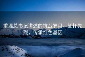重溫總書記講述的抗戰(zhàn)歲月，緬懷先烈，傳承紅色基因