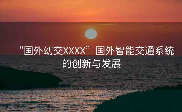“國外?交XXXX”國外智能交通系統(tǒng)的創(chuàng)新與發(fā)展